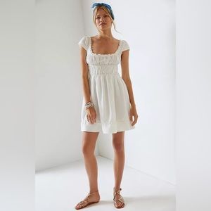 Black Smocked Waist Mini Dress